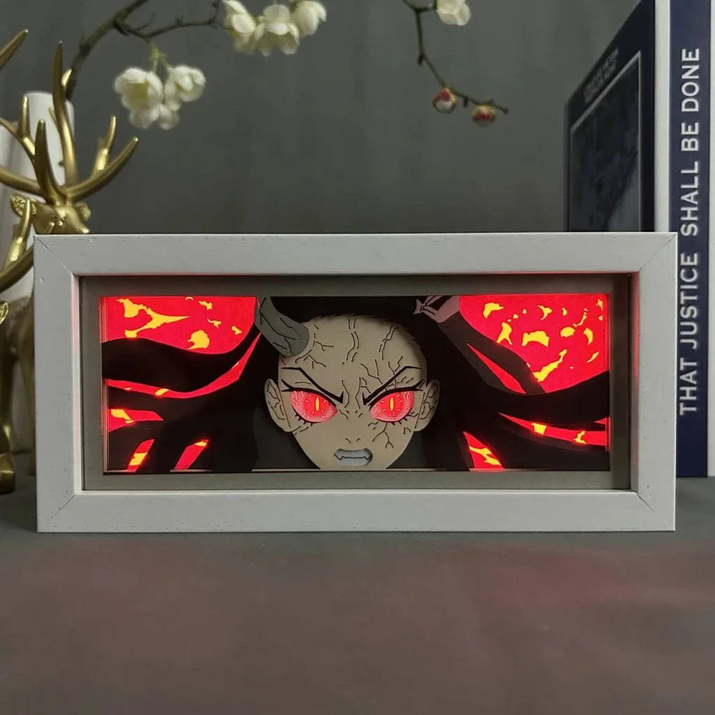 Demon Slayer Kimetsu No Yaiba Holzschnitt LED Beleuchtung für Dein Gaming Setup - - Animezon